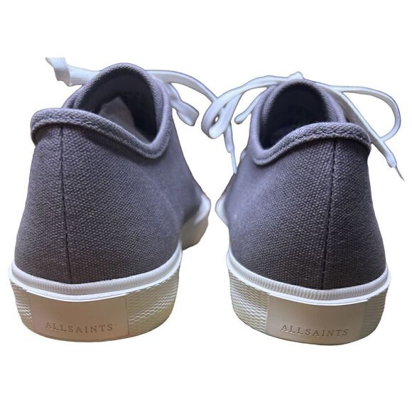 ALLSAINTS Charcoal Grey Theo Low Top Sneaker NWOB Size 42/9 - Picture 7 of 9